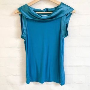 LK Bennett viscose top with silky cowl